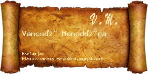 Vancsó Menodóra névjegykártya